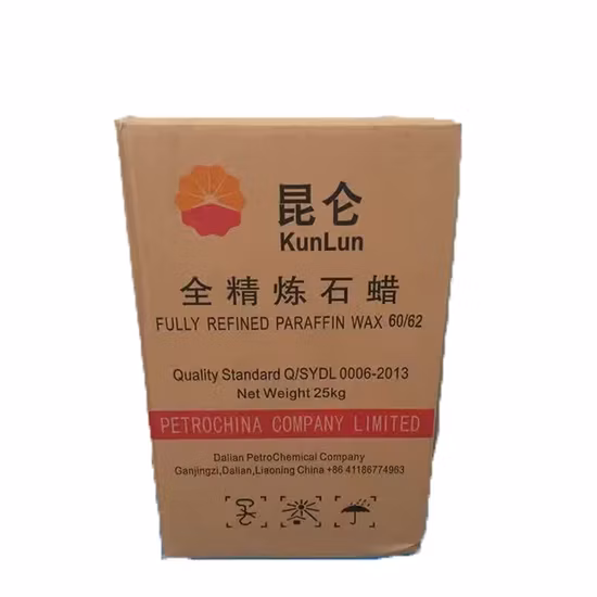 Cera Kunlun Cera Dalian Cera Fushun Cera de parafina totalmente refinada 56/58 58/60 Preço de fábrica Cera de parafina totalmente refinada